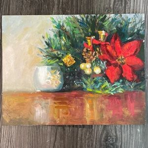 Oil painting-Christmas still life